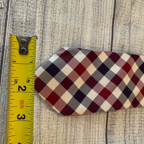 EXPRESS Classic Checkered Tie in Red, Blue, and White - Picture 2 of 5